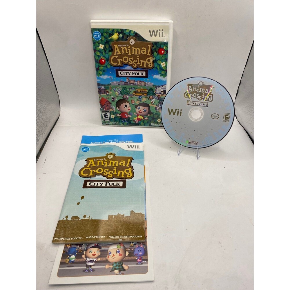 Animal Crossing: City Folk Nintendo Wii CIB COMPLETE w/ Manual + inserts Tested
